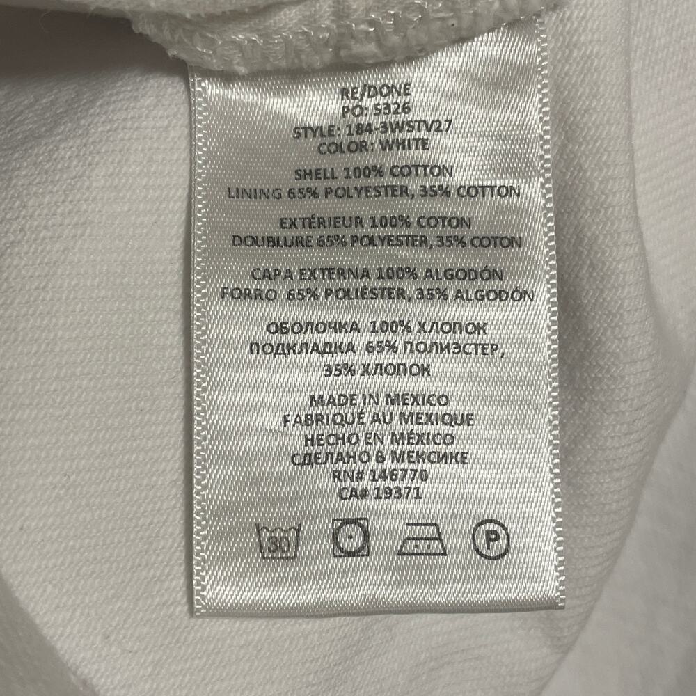 RE/DONE High Rise Stove Pipe Jeans | White Denim, 100% Cotton, 29, MSRP $265 - Picture 7 of 8